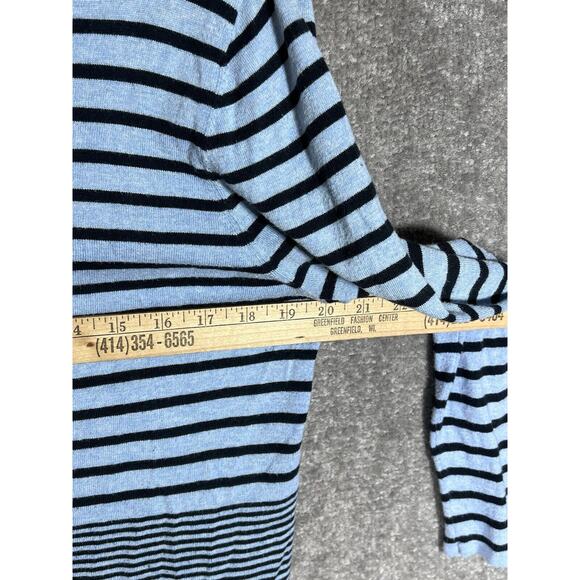 J Jill Cardigan Sweater Womens Size Large Petite Blue Striped Button Up - Picture 5 of 6